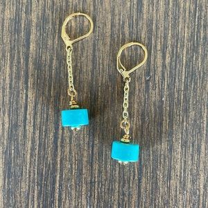 HAND CRAFTED TURQUOISE MAGNESITE EARRINGS